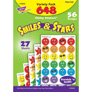 Smiles & Stars - Stinky Stickers (648 stickers, 56 designs)-0