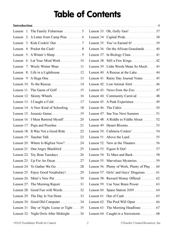 101 Lessons: Vocabulary Words in Context Grades 6-8 - Image 2