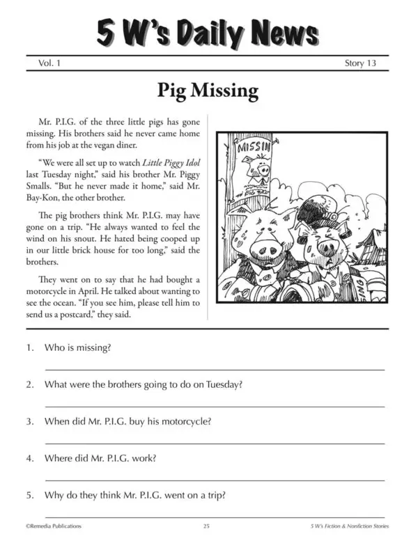 5 W's Fiction and Nonfiction Binder-4070