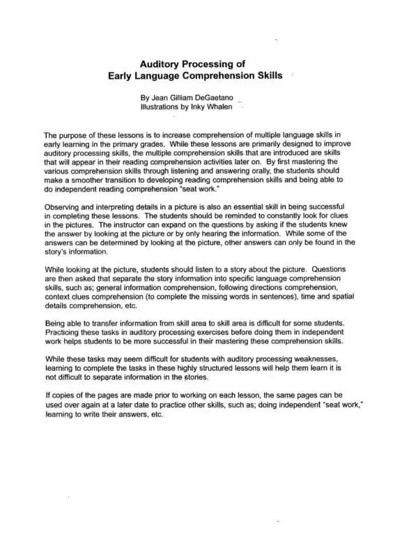 Auditory Processing of Early Language Comprehension Skills - Image 2