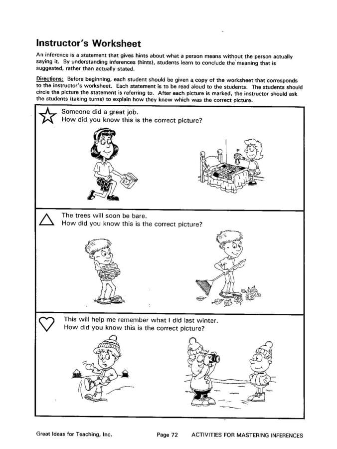 Activities for Mastering Inferences - Speech Corner