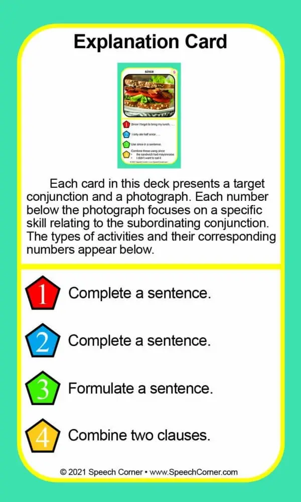 Subordinating Conjunctions Double Dice Add-On Deck - Image 3