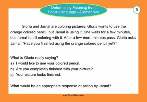 Determining Meaning from Social Language Elementary - Speech Corner Photo Cards - Image 8