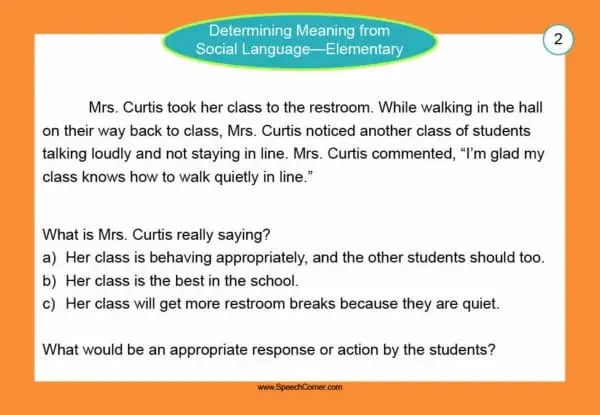 Determining Meaning from Social Language Elementary - Speech Corner Photo Cards - Image 2