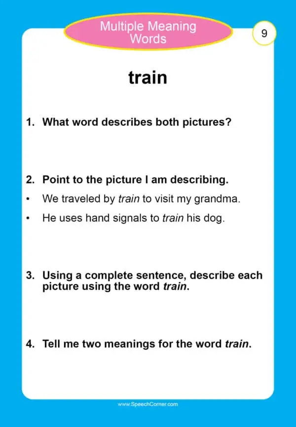 Multiple Meaning Words - Speech Corner Photo Cards - Image 5