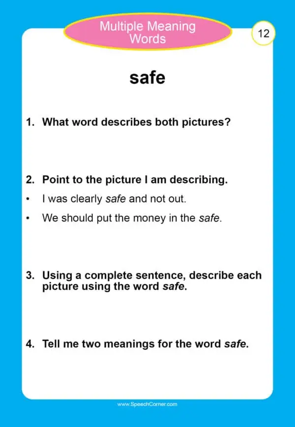 Multiple Meaning Words - Speech Corner Photo Cards - Image 7