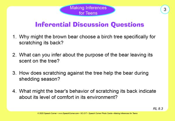 Speech Corner Photo Cards - Making Inferences for Teens - Image 3