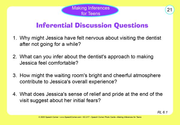 Speech Corner Photo Cards - Making Inferences for Teens - Image 5