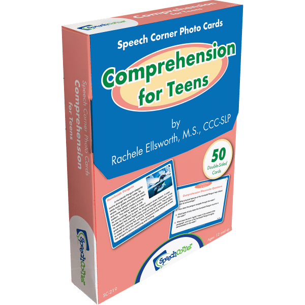 Speech Corner Photo Cards - Comprehension for Teens