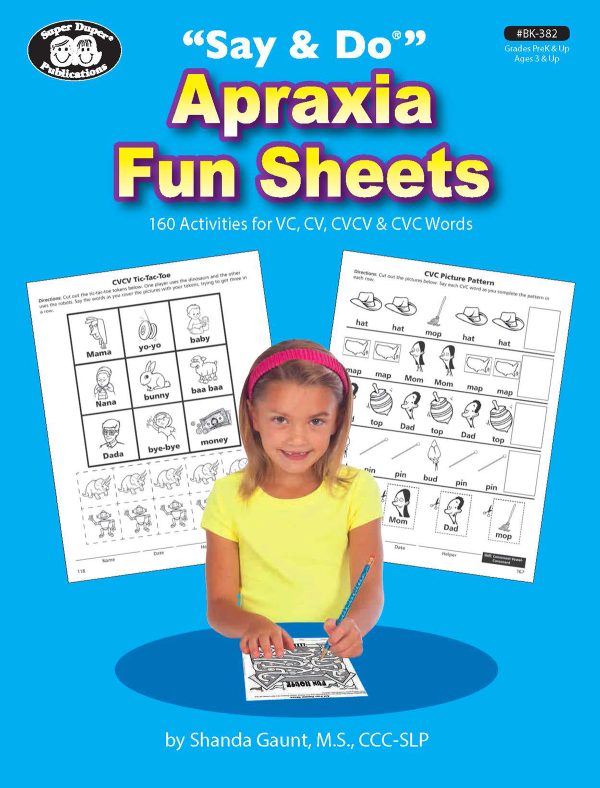 Say and Do Apraxia Fun Sheets