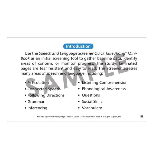 Speech & Language Screener Quick Take Along - Image 2