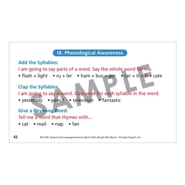 Speech & Language Screener Quick Take Along - Image 7