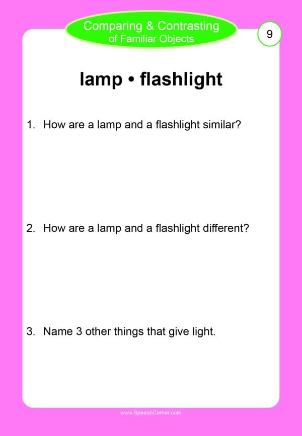 Speech Corner Photo Cards: Comparing & Contrasting of Familiar Objects *Pre-Order Item-Will Ship End of January** - Image 9