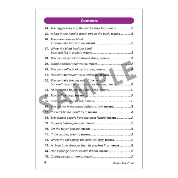 Focus on 320 Idioms and Proverbs Secret Decoder **Discounted Dented/Damaged** - Image 6