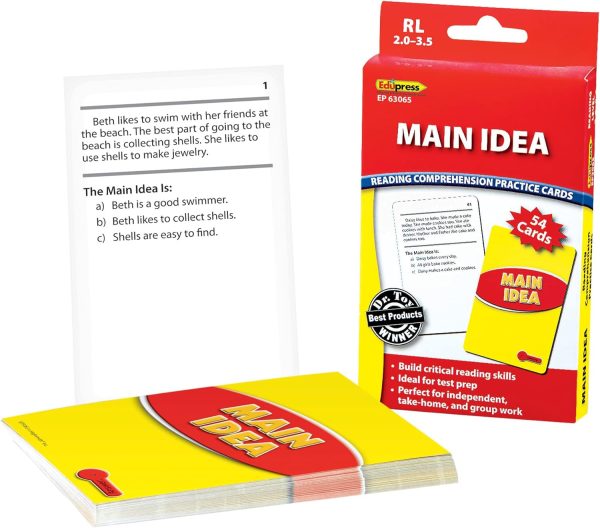 Comprehension Practice Cards: Main Idea (Reading Level 2.0-3.5) **Damaged/Dented Discount** Web Only