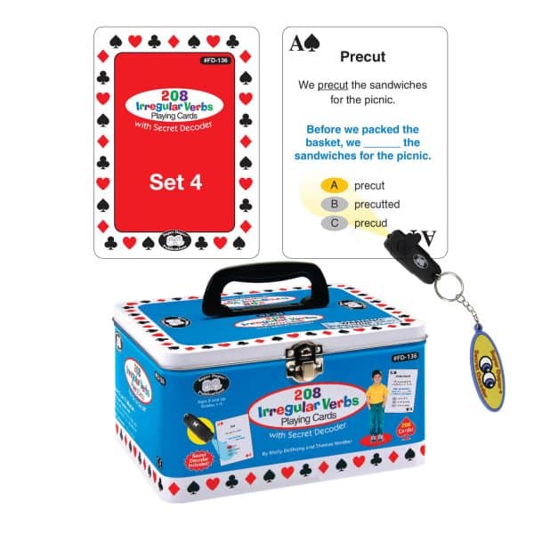 208 Irregular Verbs Playing Cards with Super Duper® Secret Decoder