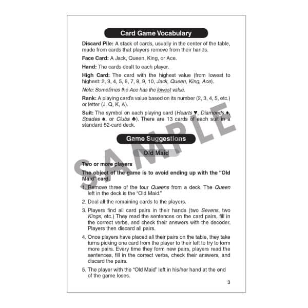 208 Irregular Verbs Playing Cards with Super Duper® Secret Decoder - Image 4